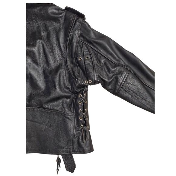 USA BIKERS Vintage Black Leather Moto Jacket Size 40 Thinsulate Removable Vest - Picture 7 of 14
